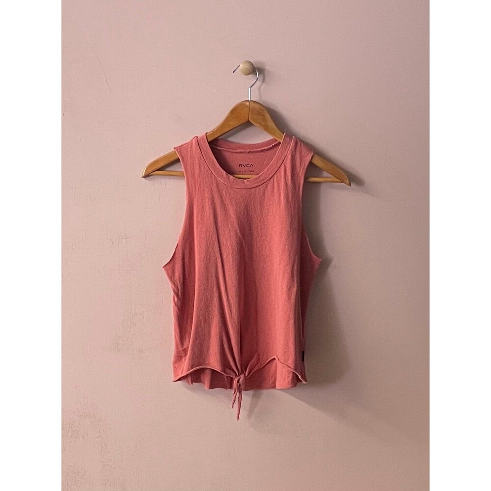 RVCA Red Tie-Front Tank Top Size XS